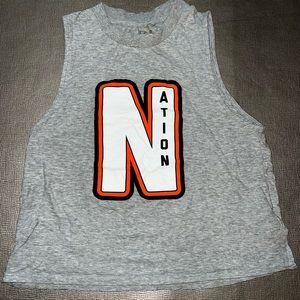P.E.Nation gray cropped sleeveless top size XS